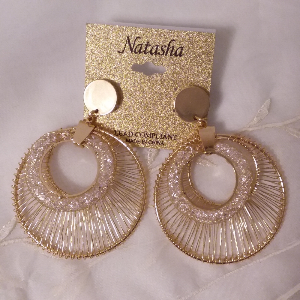 Wire Wrap Hoop Dangle Pierce Earrings Natasha